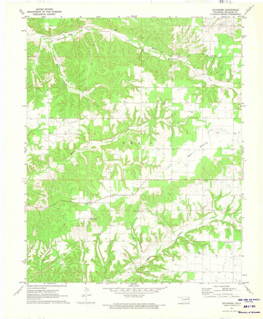 1971 Sycamore, OK - Oklahoma - USGS Topographic Map