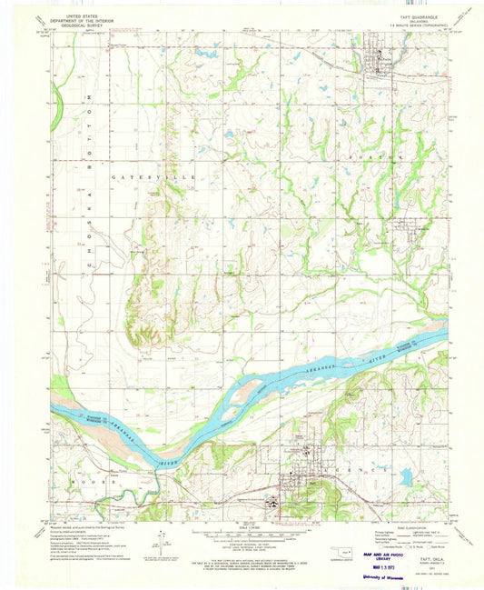1971 TAFT, OK - Oklahoma - USGS Topographic Map