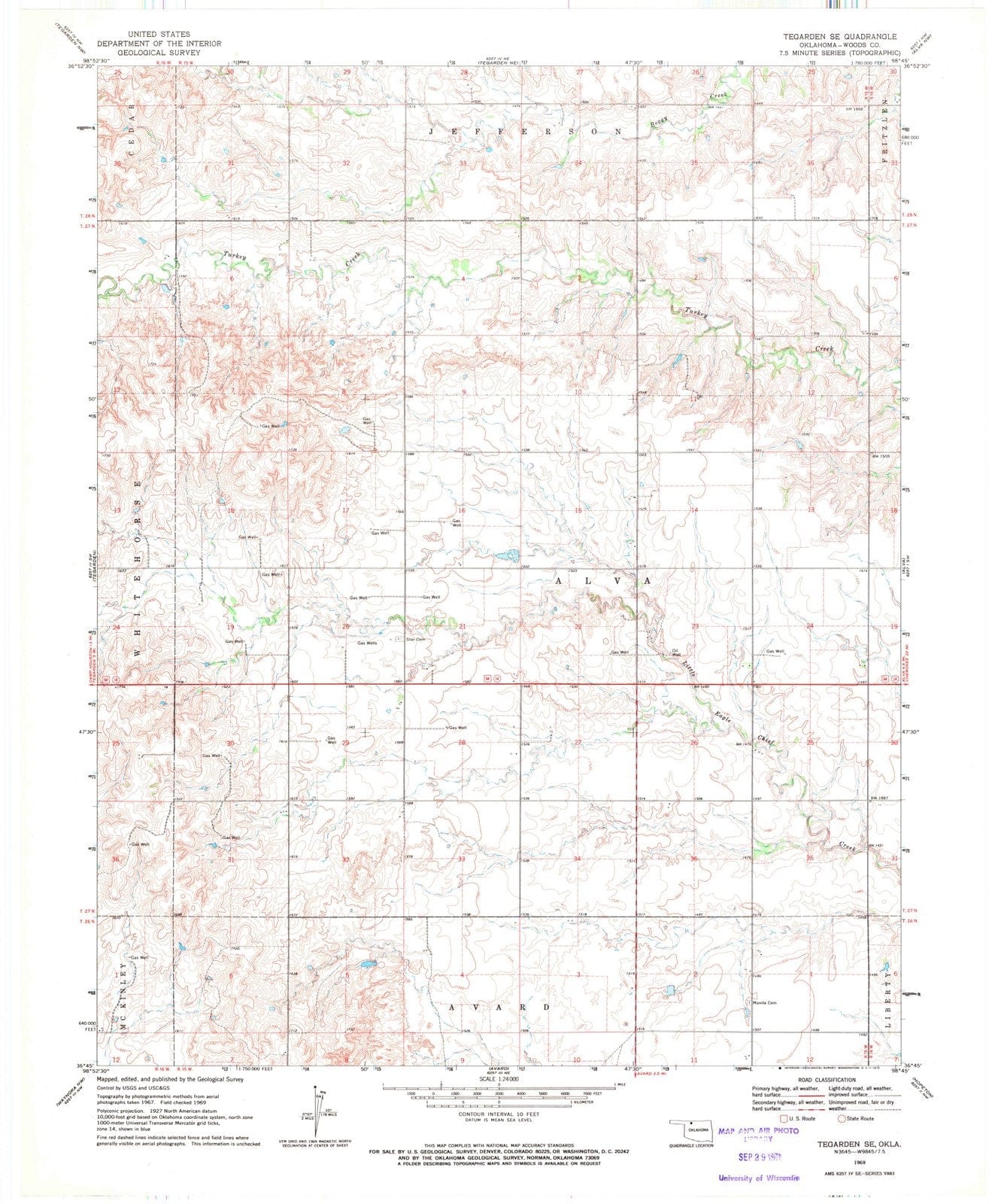 1969 Tegarden, OK - Oklahoma - USGS Topographic Map v3