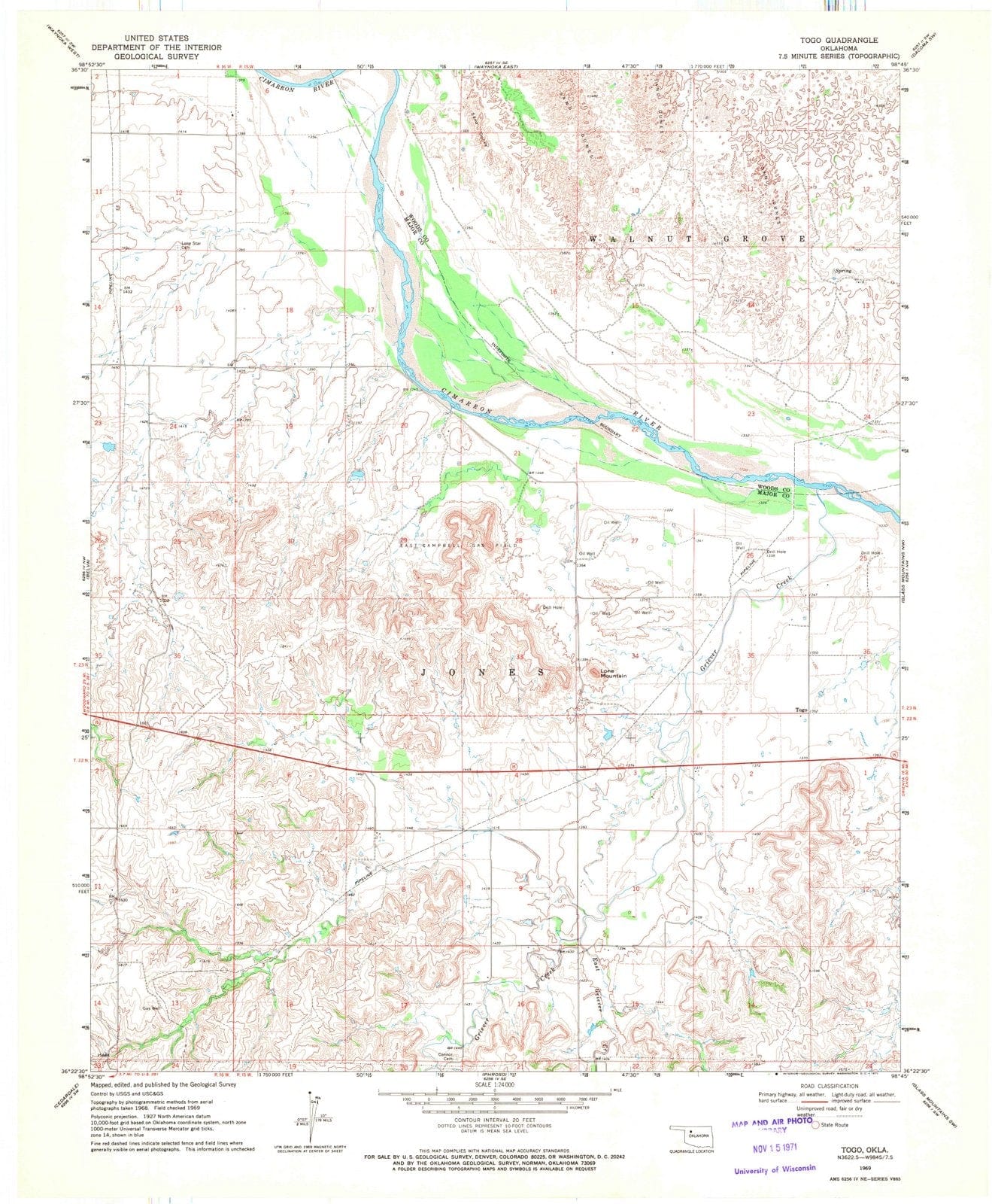1969 Togo, OK - Oklahoma - USGS Topographic Map