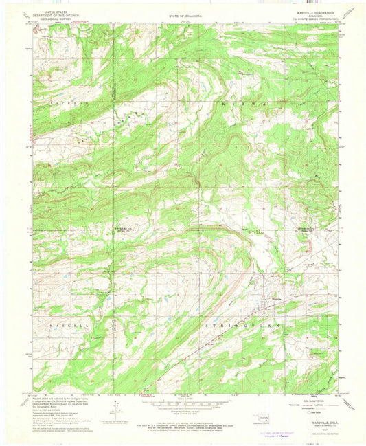 1967 Wardville, OK - Oklahoma - USGS Topographic Map