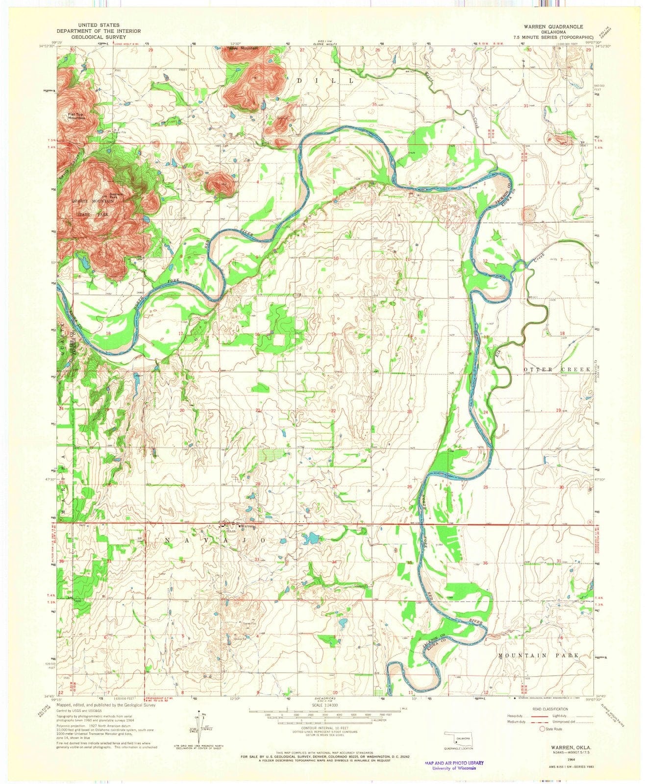 1964 Warren, OK - Oklahoma - USGS Topographic Map