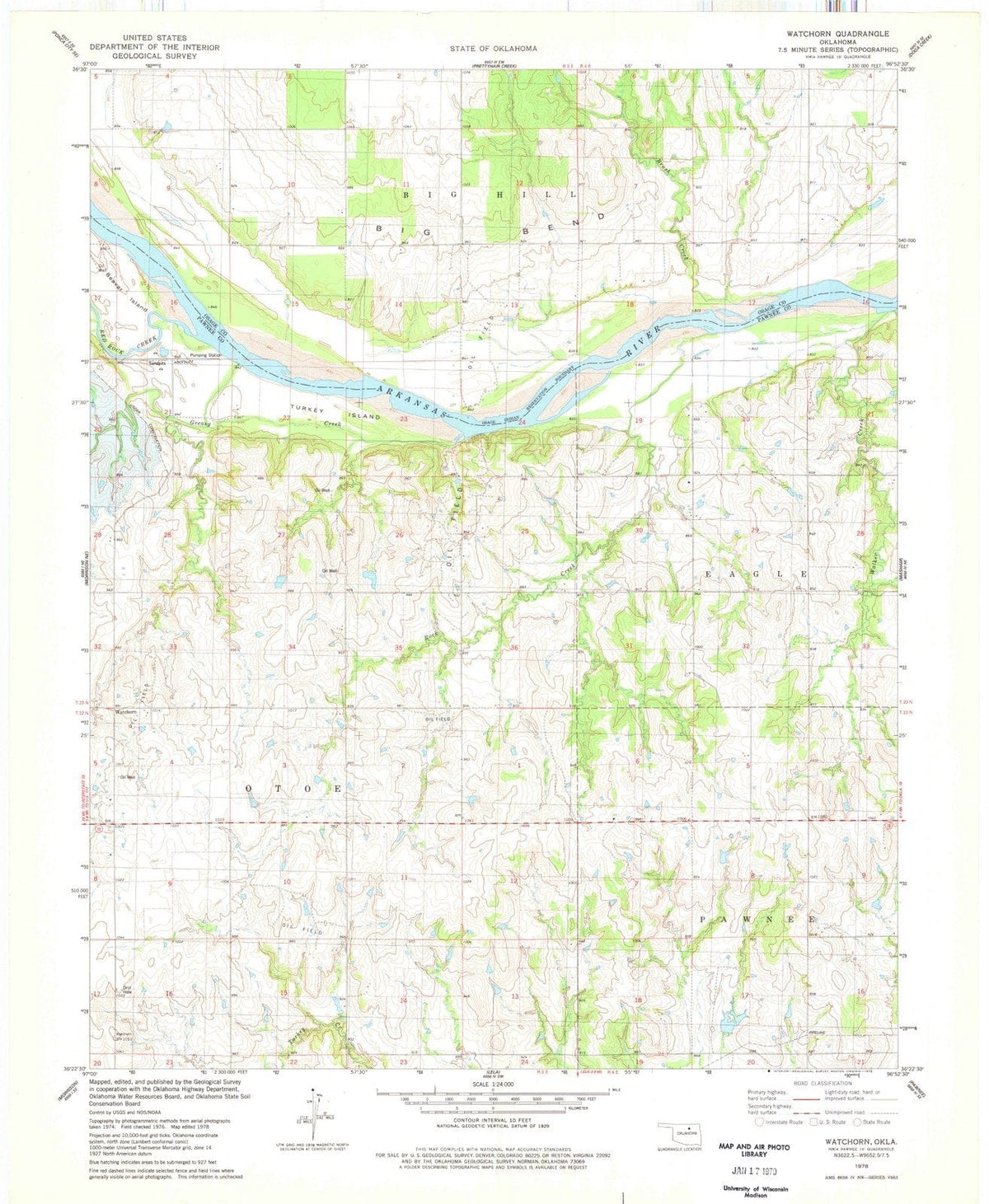 1978 Watchorn, OK - Oklahoma - USGS Topographic Map