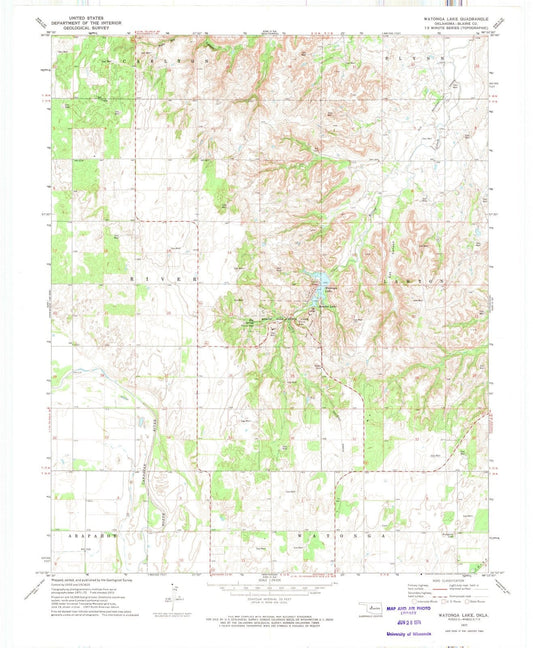 1972 Watonga Lake, OK - Oklahoma - USGS Topographic Map