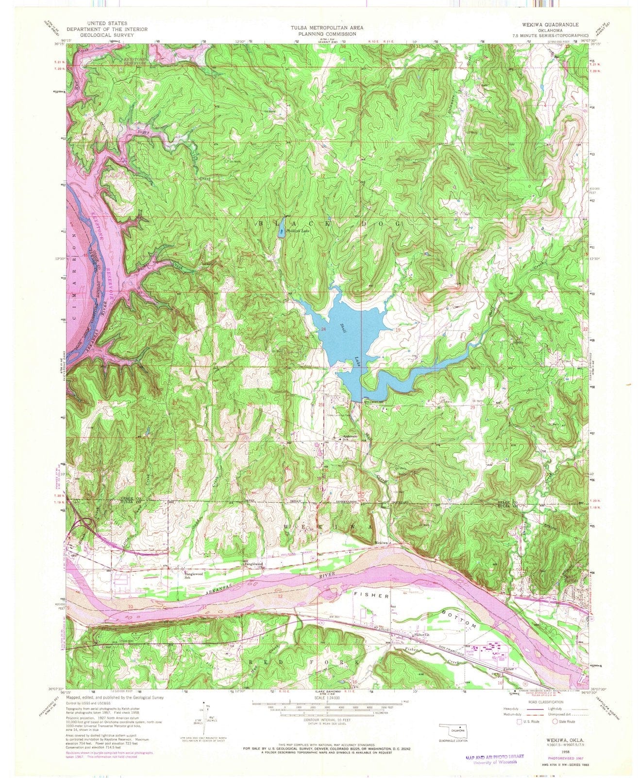 1958 Wekiwa, OK - Oklahoma - USGS Topographic Map
