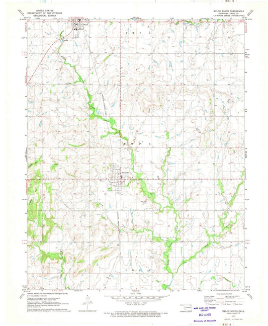 1971 Welch South, OK - Oklahoma - USGS Topographic Map