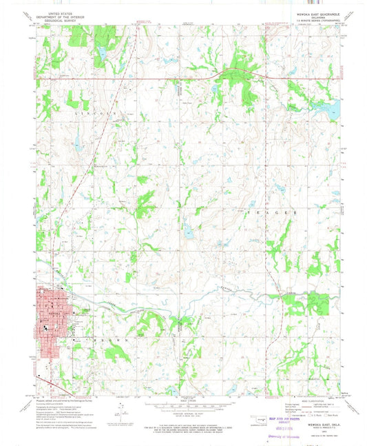 1972 Wewoka East, OK - Oklahoma - USGS Topographic Map