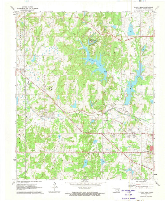 1972 Wewoka West, OK - Oklahoma - USGS Topographic Map