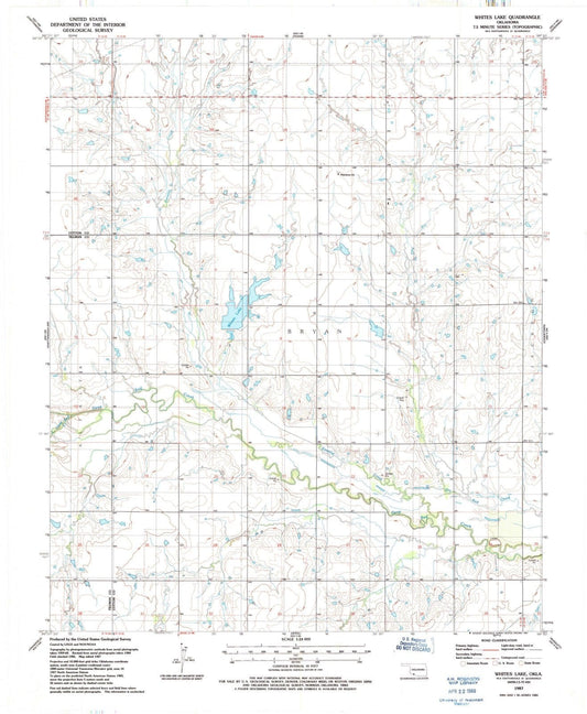 1987 Whites Lake, OK - Oklahoma - USGS Topographic Map