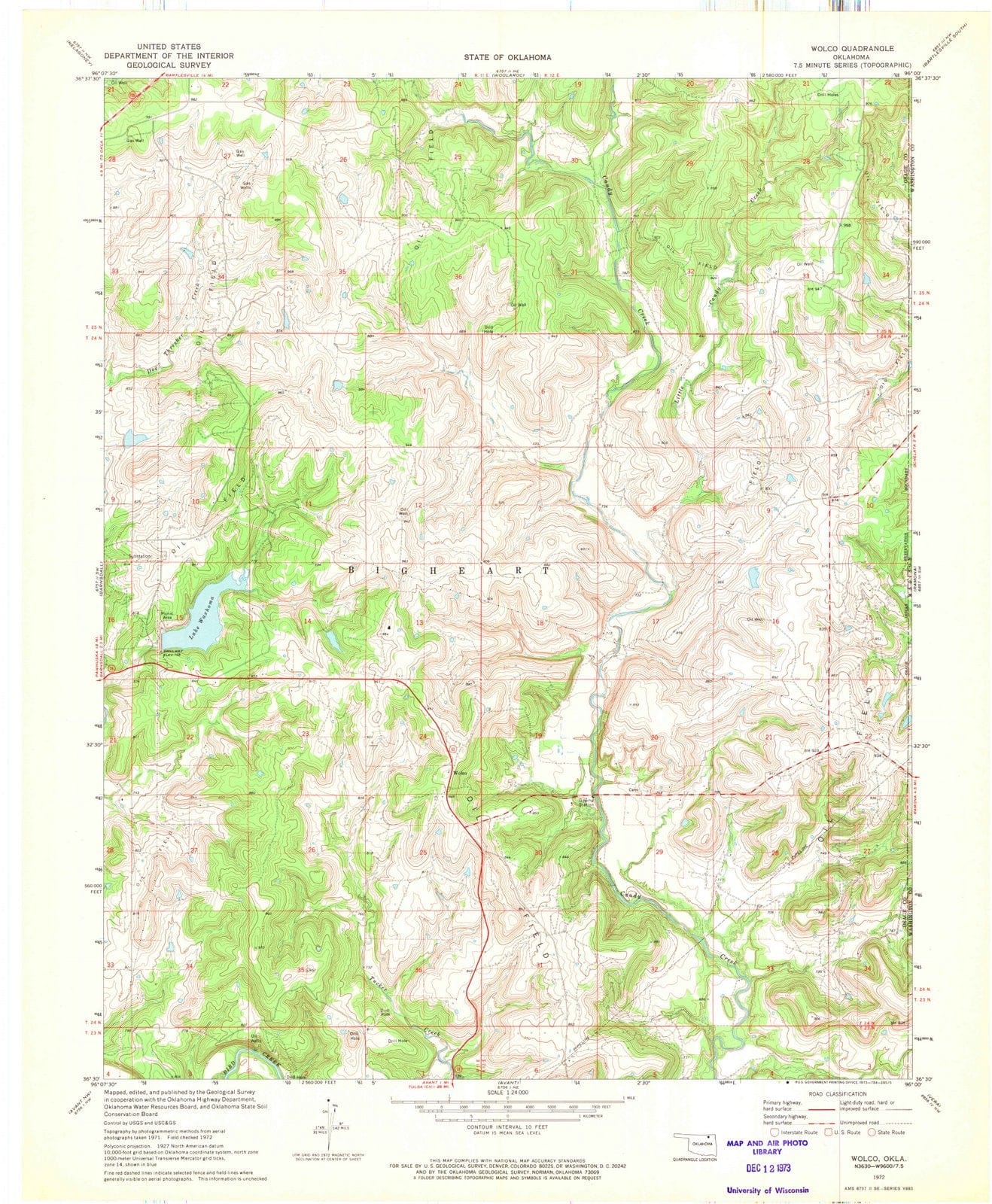 1972 Wolco, OK - Oklahoma - USGS Topographic Map