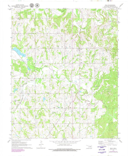 1972 Wolf, OK - Oklahoma - USGS Topographic Map