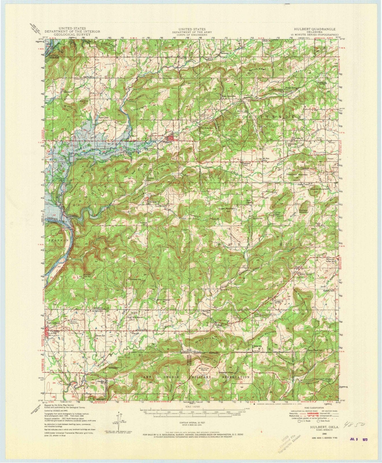 1948 Hulbert, OK - Oklahoma - USGS Topographic Map