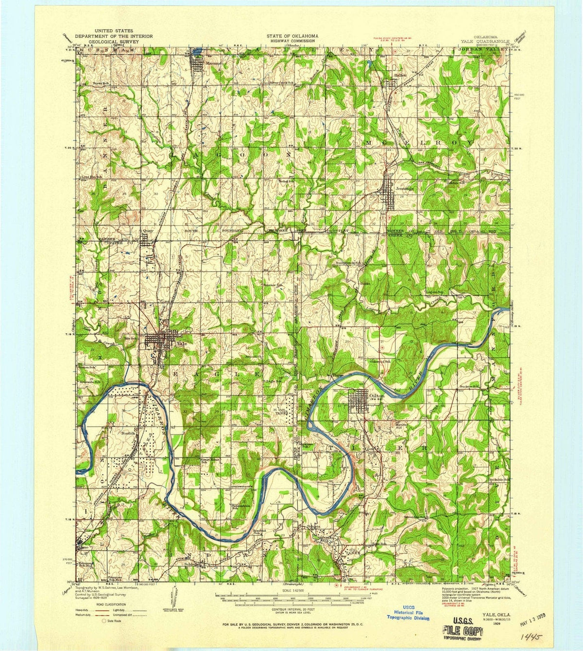 1929 Yale, OK - Oklahoma - USGS Topographic Map