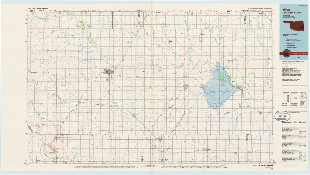 1985 Alva, OK - Oklahoma - USGS Topographic Map