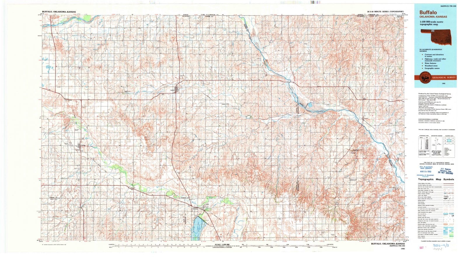 1985 Buffalo, OK - Oklahoma - USGS Topographic Map