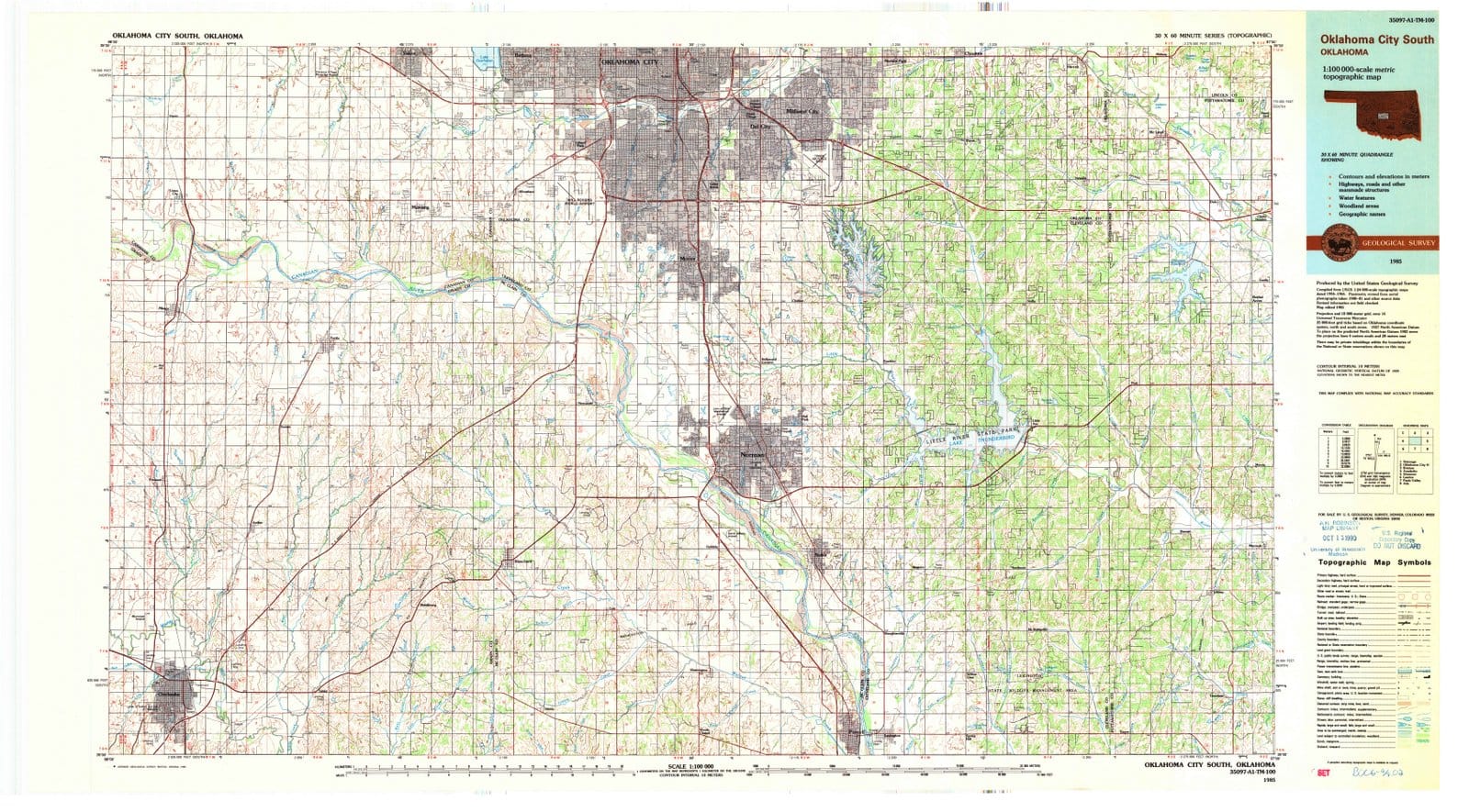1985 Oklahoma City South, OK - Oklahoma - USGS Topographic Map