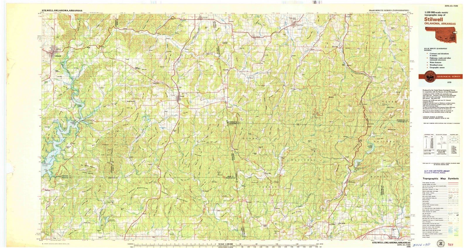 1978 Stilwell, OK - Oklahoma - USGS Topographic Map