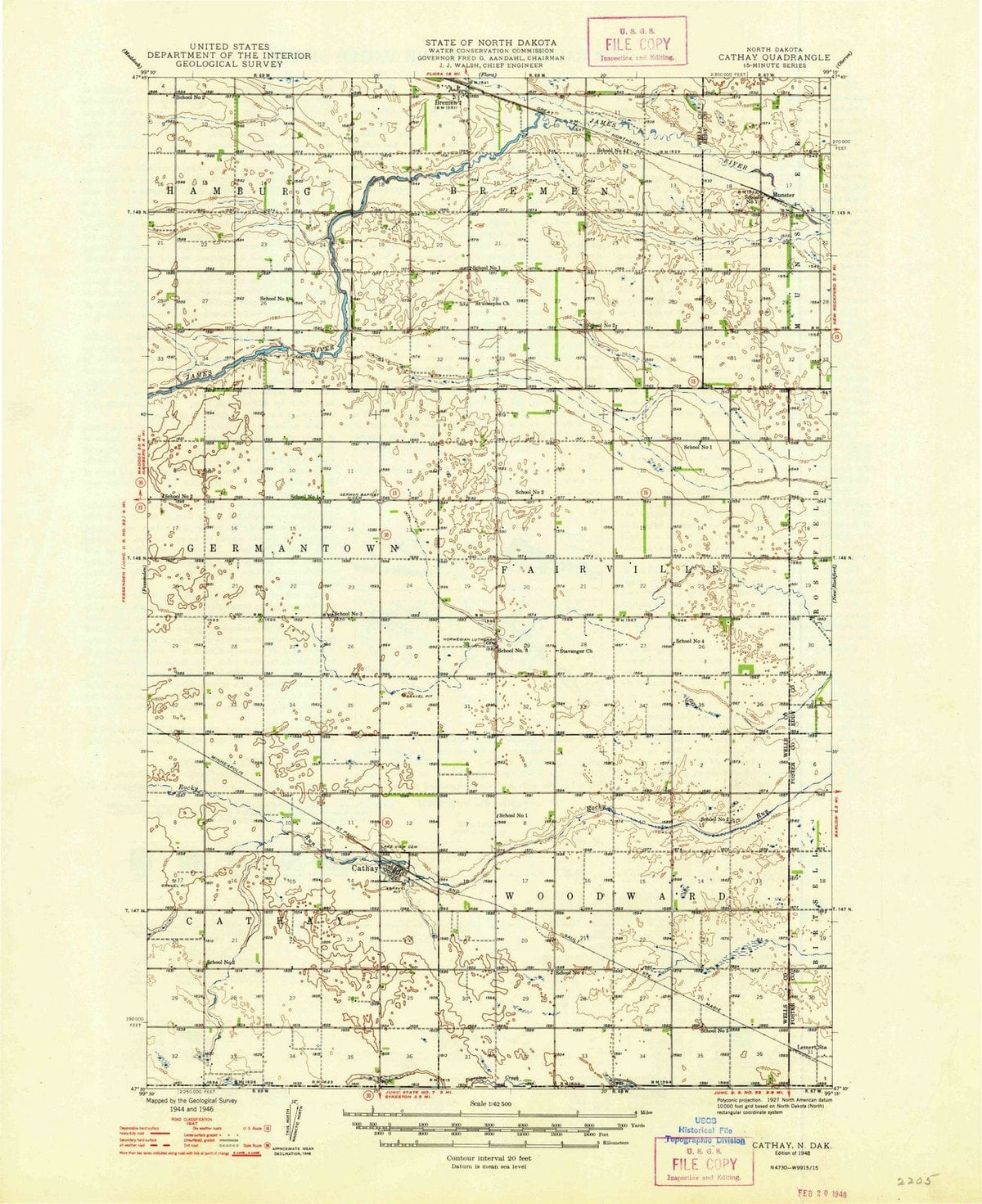 1948 Cathay, ND - North Dakota - USGS Topographic Map