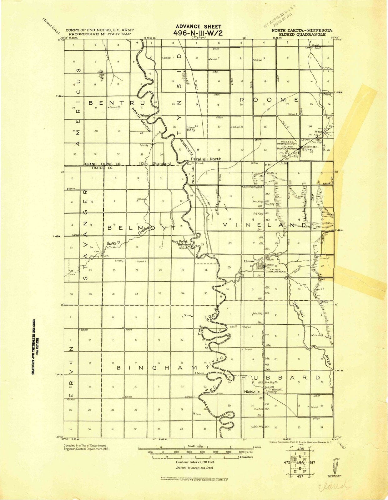 1919 Eldred, MN - Minnesota - USGS Topographic Map
