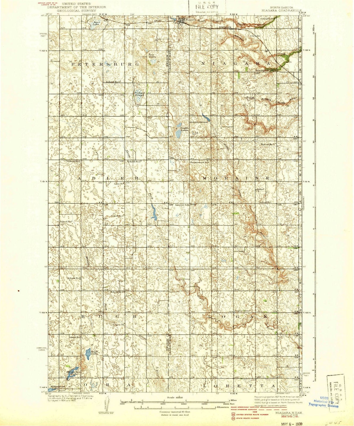 1939 Niagara, ND - North Dakota - USGS Topographic Map