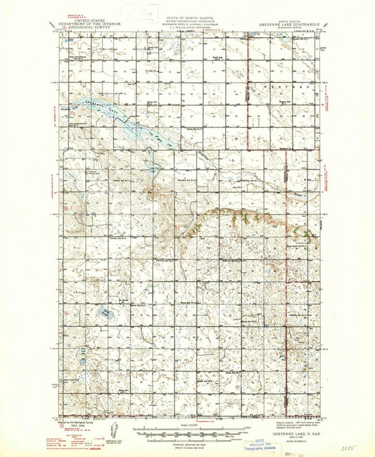 1947 Sheyenne Lake, ND - North Dakota - USGS Topographic Map