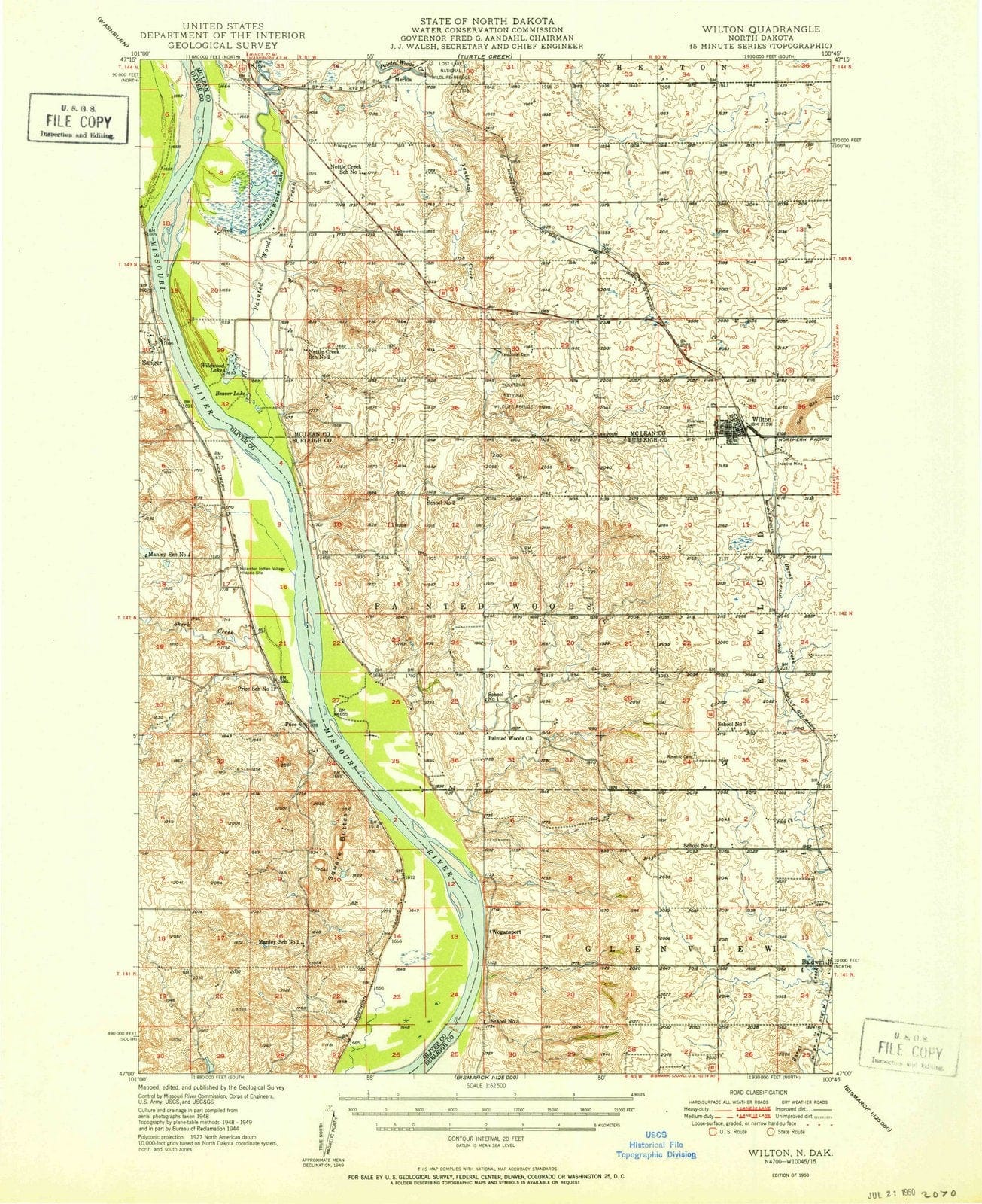 1950 Wilton, ND - North Dakota - USGS Topographic Map
