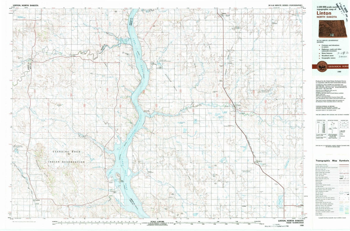 1980 Linton, ND - North Dakota - USGS Topographic Map