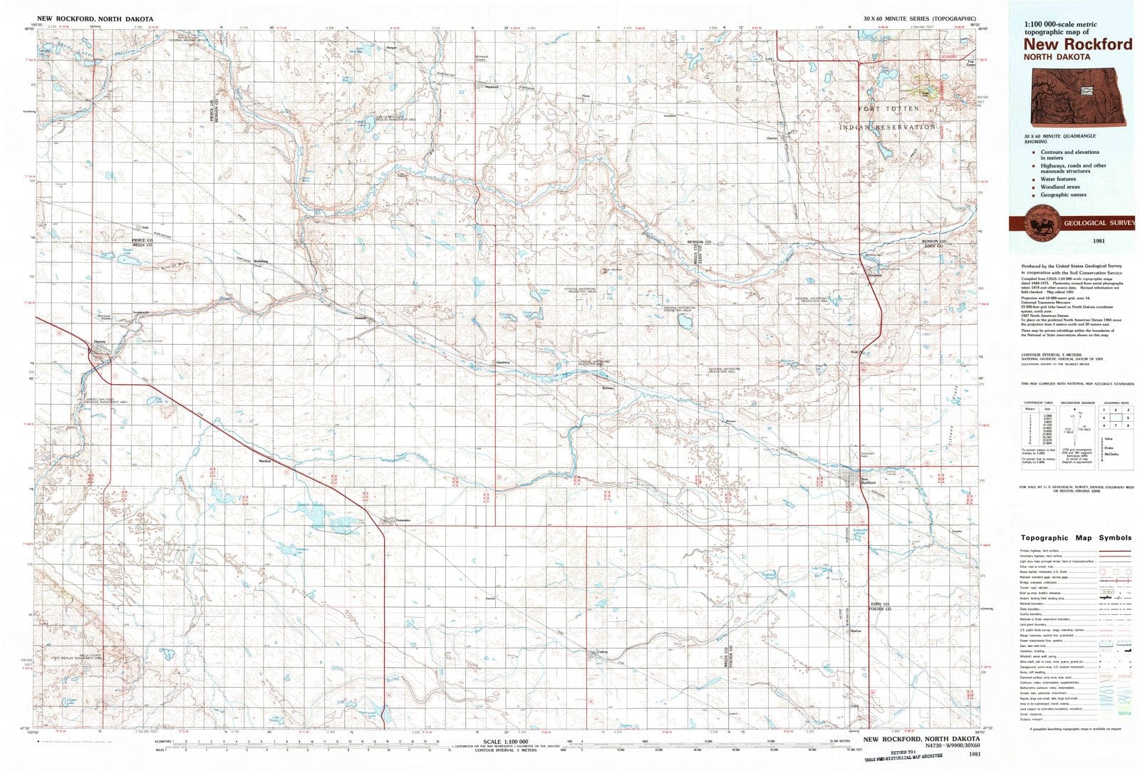 1981 New Rockford, ND - North Dakota - USGS Topographic Map