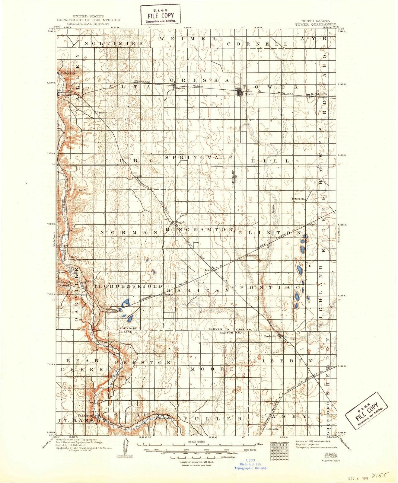 1897 Tower, ND - North Dakota - USGS Topographic Map