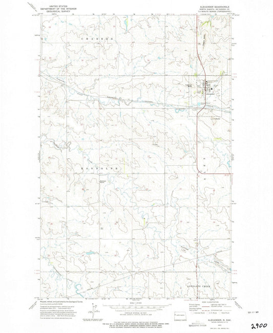 1972 Alexander, ND - North Dakota - USGS Topographic Map