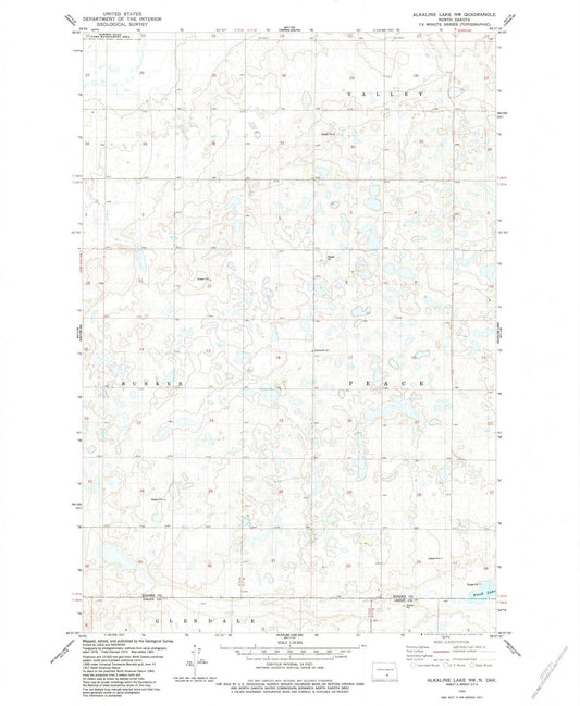 1983 Alkaline Lake, ND - North Dakota - USGS Topographic Map