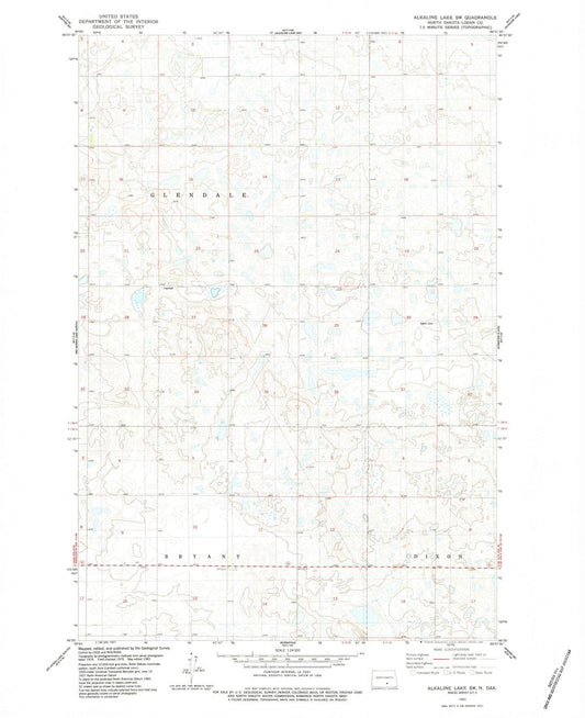 1983 Alkaline Lake, ND - North Dakota - USGS Topographic Map v2