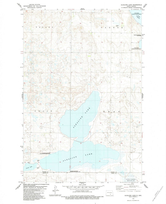 1983 Alkaline Lake, ND - North Dakota - USGS Topographic Map v3