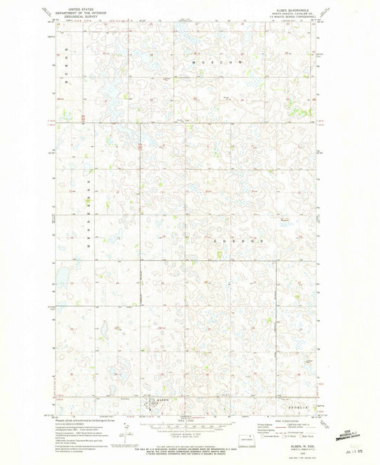 1970 Alsen, ND - North Dakota - USGS Topographic Map v2