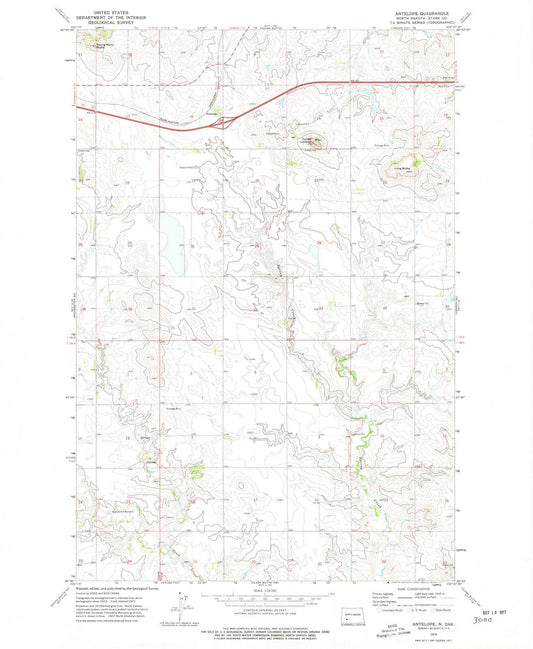 1973 Antelope, ND - North Dakota - USGS Topographic Map