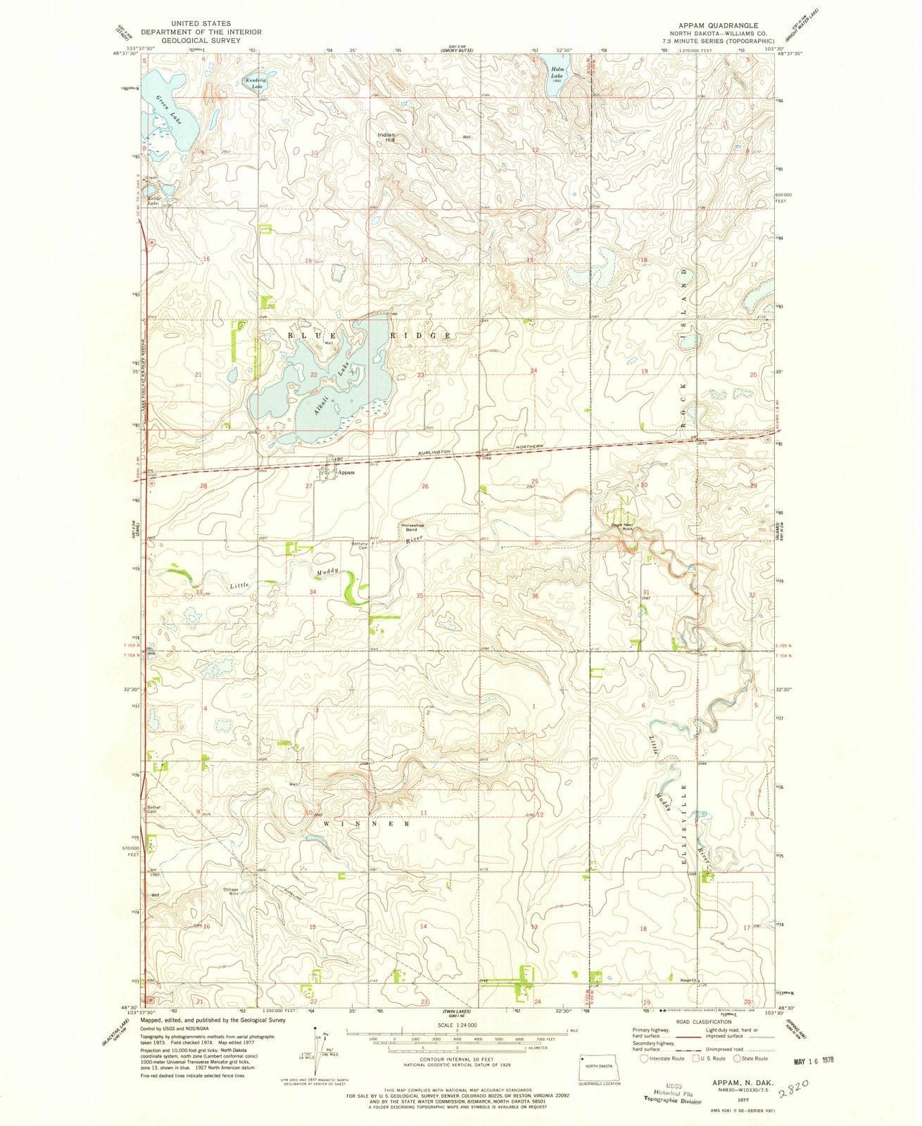 1977 Appam, ND - North Dakota - USGS Topographic Map
