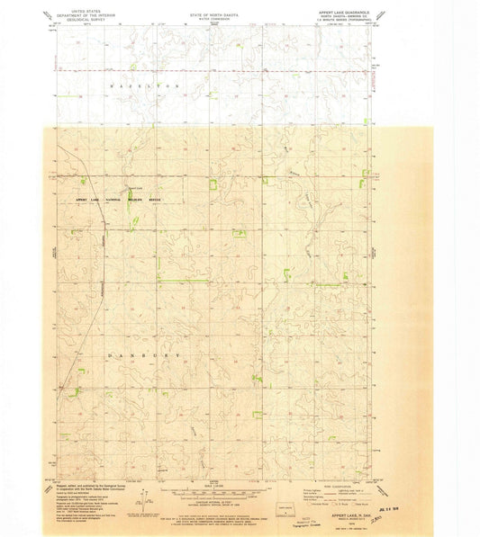 1975 Appert Lake, ND - North Dakota - USGS Topographic Map