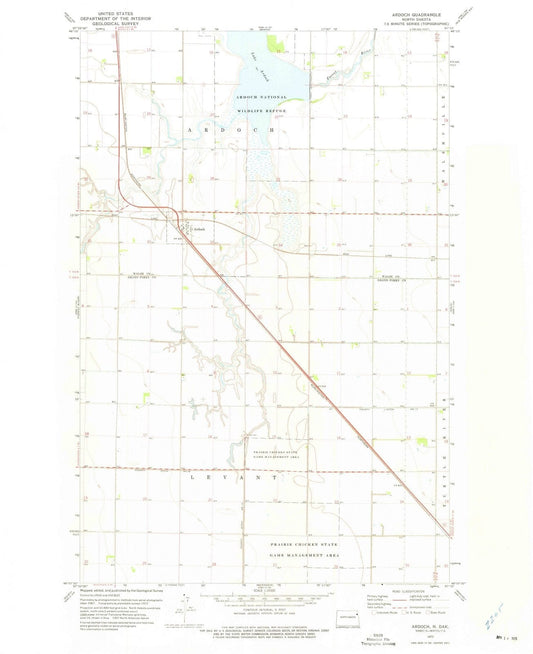 1972 Ardoch, ND - North Dakota - USGS Topographic Map