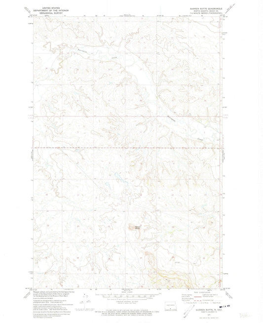 1971 Barren Butte, ND - North Dakota - USGS Topographic Map