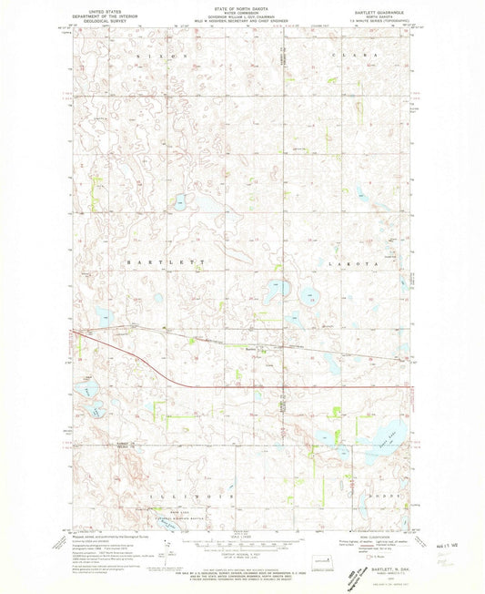 1970 Bartlett, ND - North Dakota - USGS Topographic Map