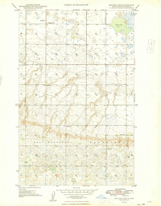 1948 Beaver Lake, ND - North Dakota - USGS Topographic Map