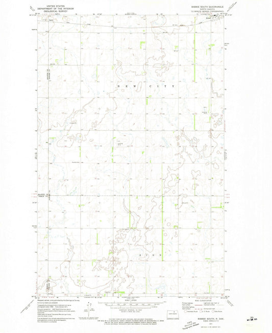 1971 Bisbee South, ND - North Dakota - USGS Topographic Map