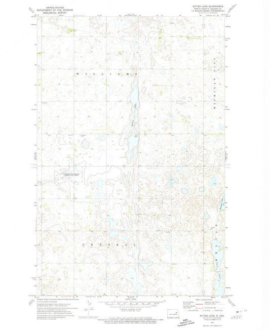 1971 Bitter Lake, ND - North Dakota - USGS Topographic Map