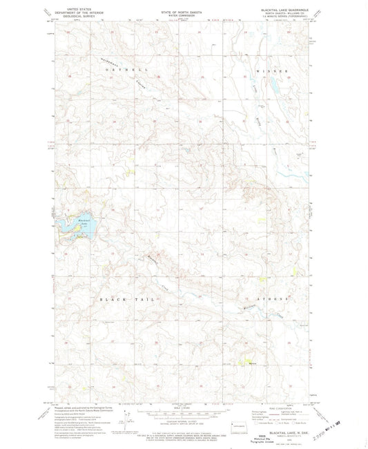 1974 Blacktail Lake, ND - North Dakota - USGS Topographic Map