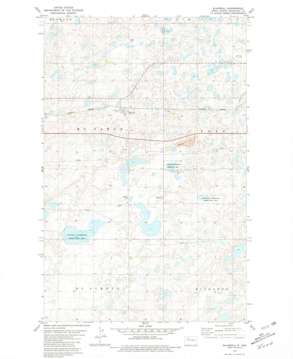 1981 Blaisdell, ND - North Dakota - USGS Topographic Map