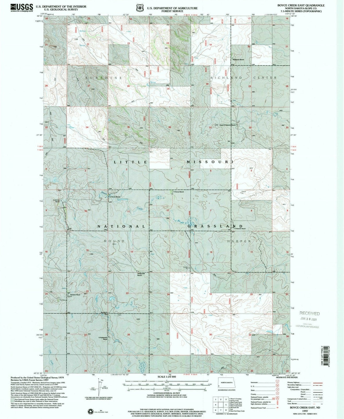 1997 Boyce Creek East, ND - North Dakota - USGS Topographic Map