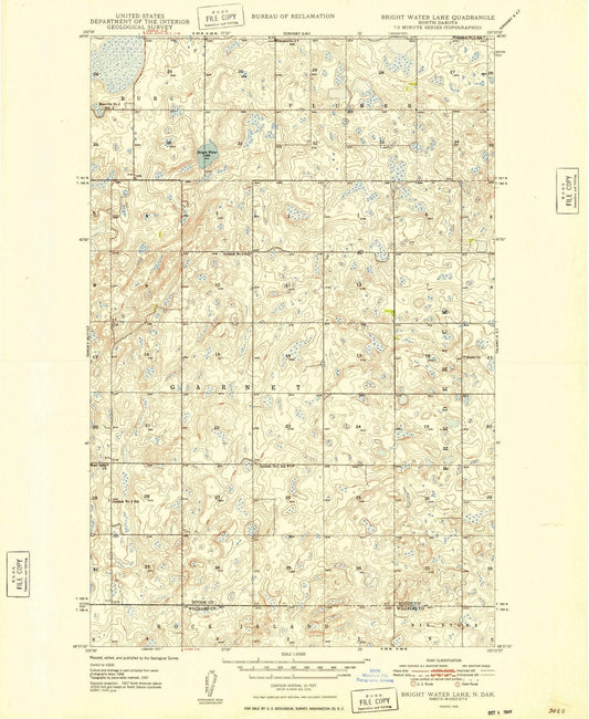 1948 Bright Water Lake, ND - North Dakota - USGS Topographic Map
