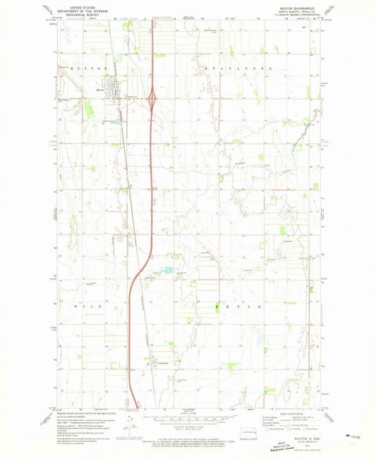 1971 Buxton, ND - North Dakota - USGS Topographic Map