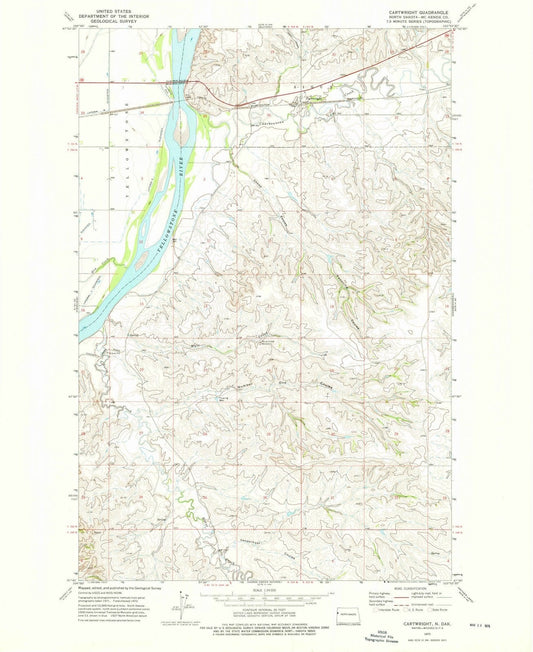 1972 Cartwright, ND - North Dakota - USGS Topographic Map