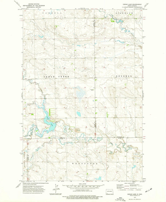 1973 Cedar Lake, ND - North Dakota - USGS Topographic Map